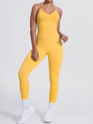 Set dos Piezas Amarillo Mostaza con Tirantes