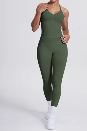 Set dos Piezas Verde Oliva con Tirantes